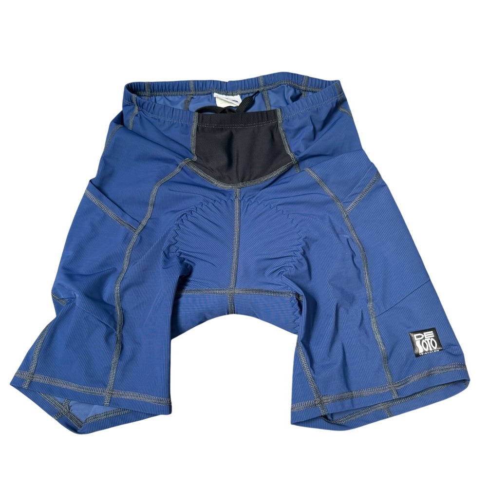 De Soto Triathlon Riviera Shorts Blue Size L Padded Cycling Compression USA